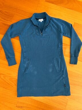 American Giant Moto Dress Teal Womens Size Medium M